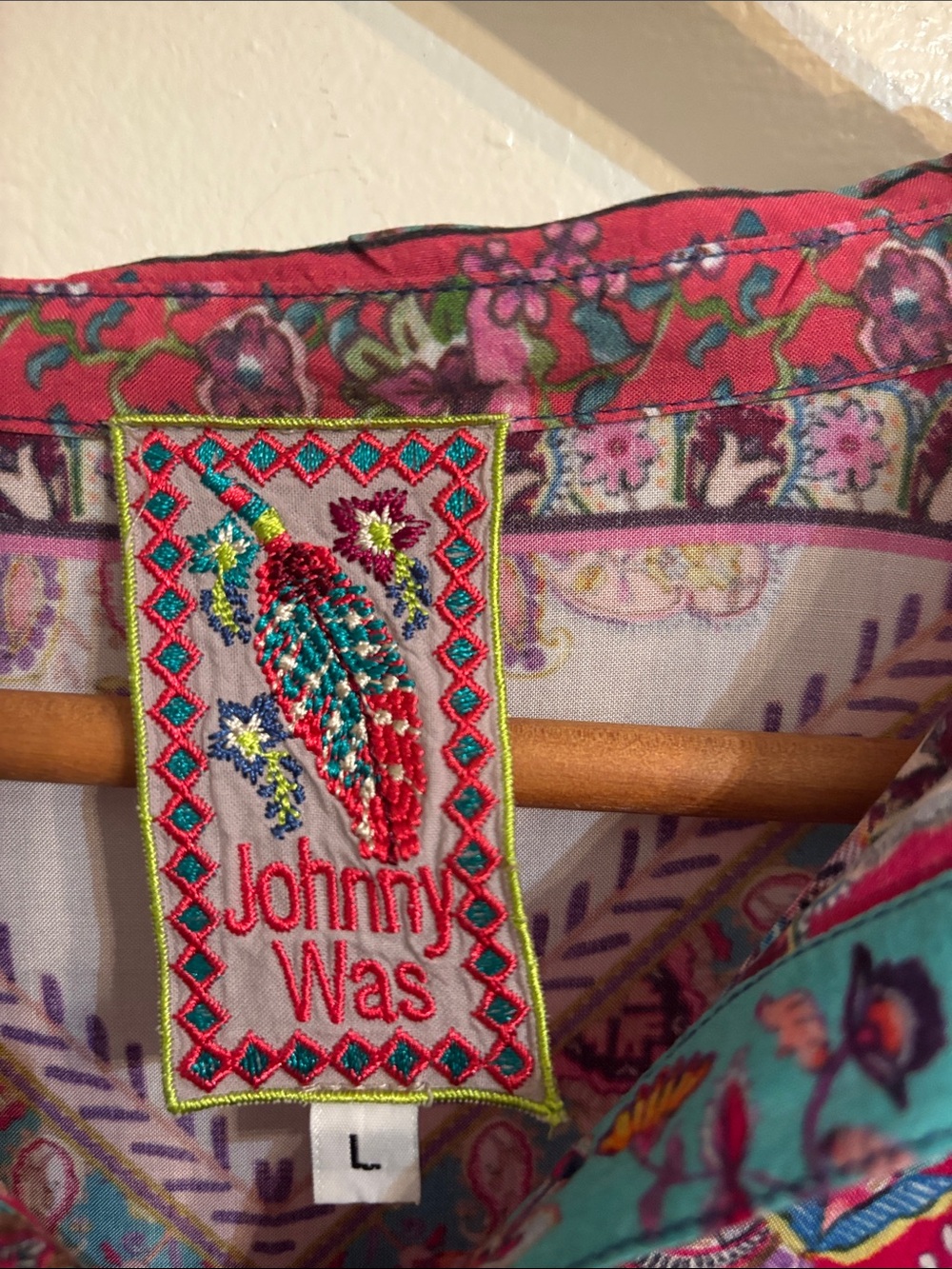 Johnny Was Fuchsia & Teal Paisley Patchwork Tunic - Picture 3 of 5